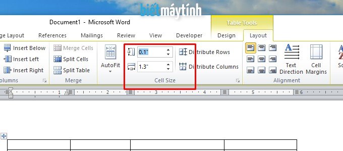 Cách chỉnh kích thước cột hàng bảng vào word Cách chỉnh form size cột hàng bảng trong word